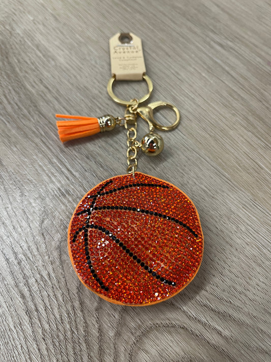 Crystal Basketball Puffy Keychain Purse Charm