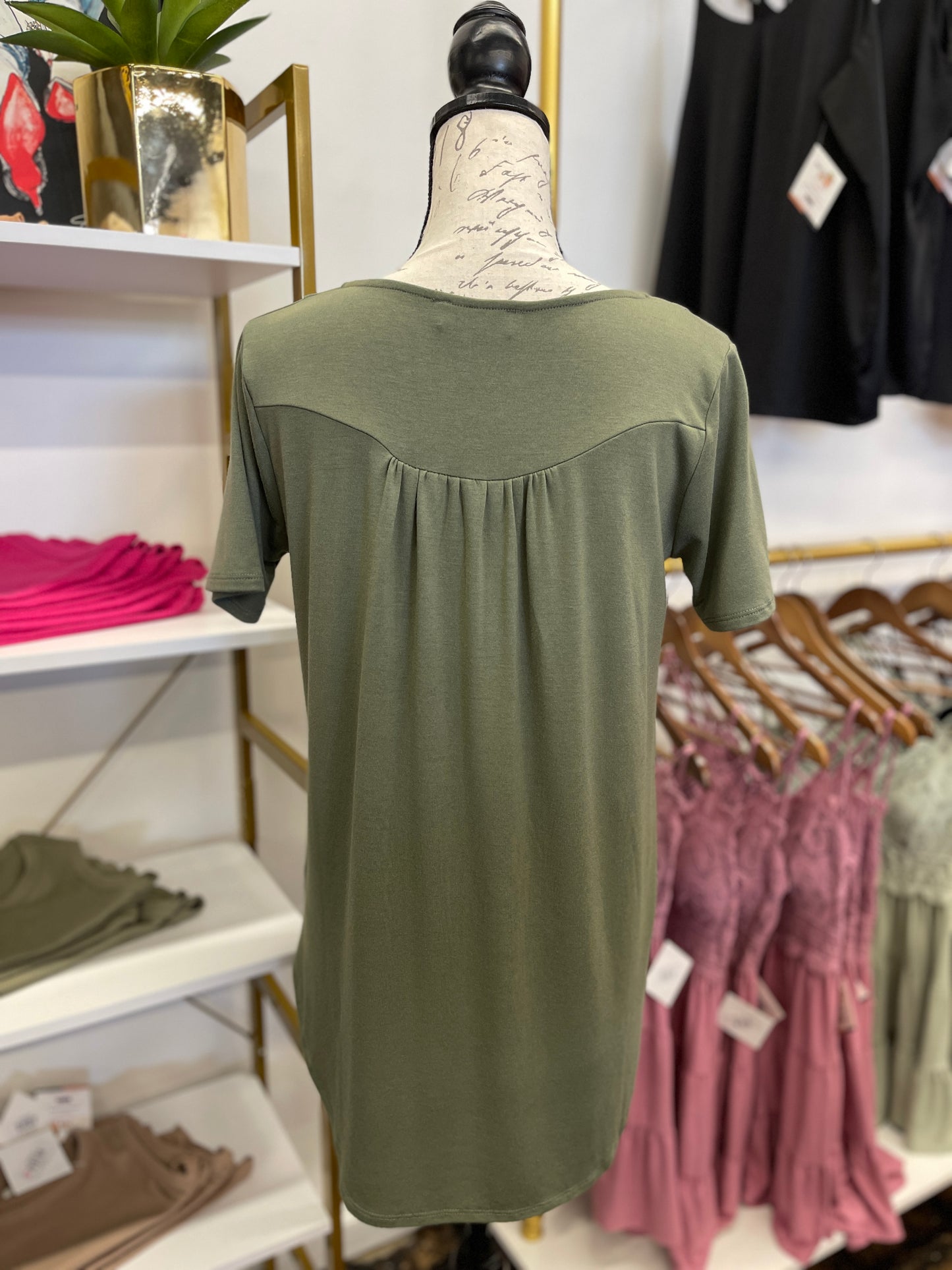 The Alicia Button Top - Olive