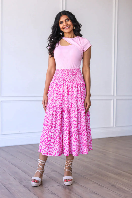 The Marilyn Skirt - Pink Leopard