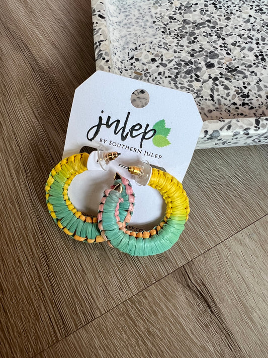 The Lola Earrings - Turquoise/Yellow