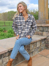 Simply Southern - Plaid Shacket - Navy