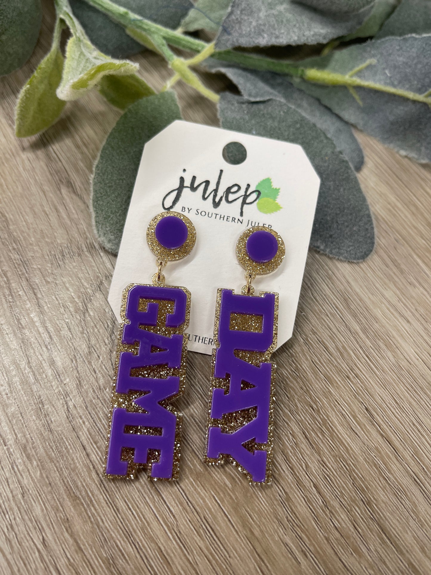 The Game Day Earrings - Purple/Gold