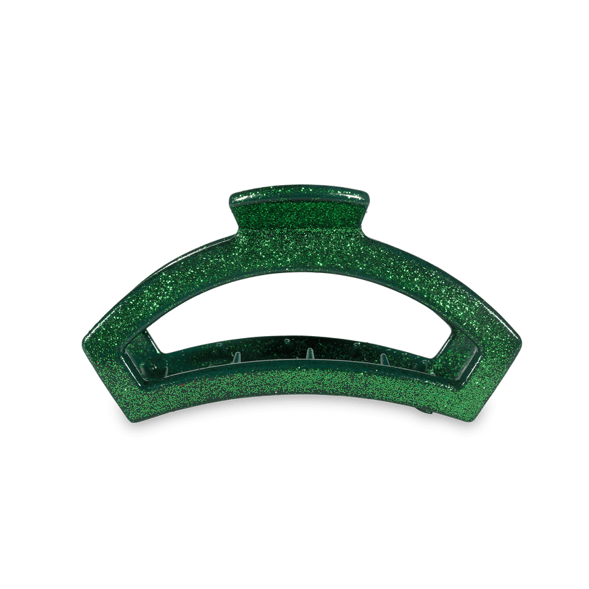 TELETIES - Open Medium Hair Clip - Green Glitter