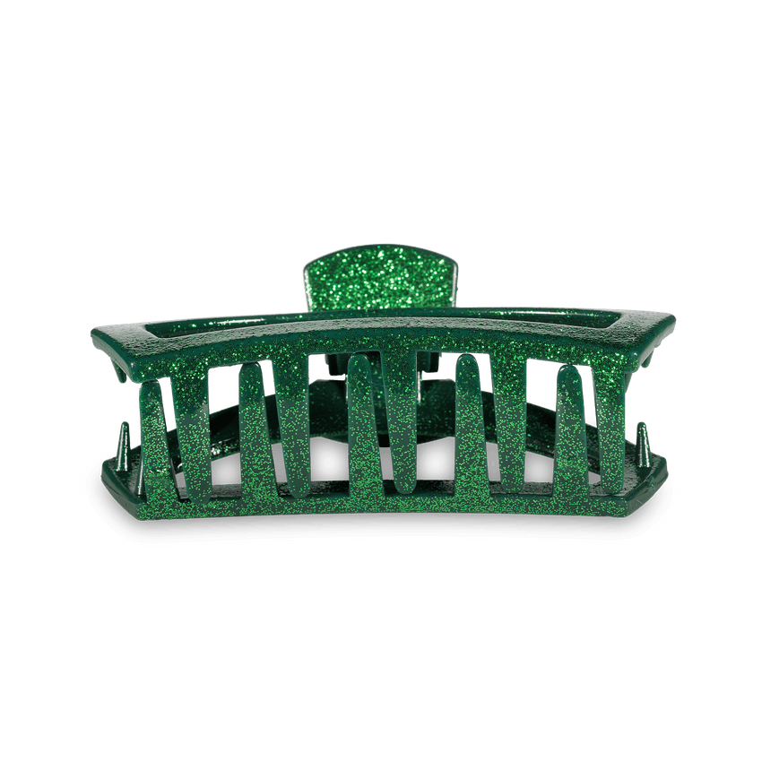 TELETIES - Open Medium Hair Clip - Green Glitter