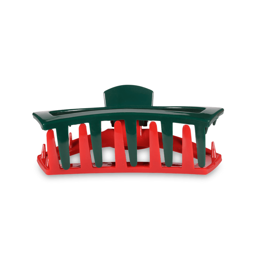 TELETIES - Open Medium Hair Clip - Red & Green