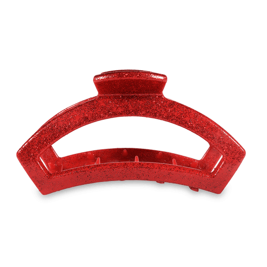TELETIES - Open Large Hair Clip - Red Glitter