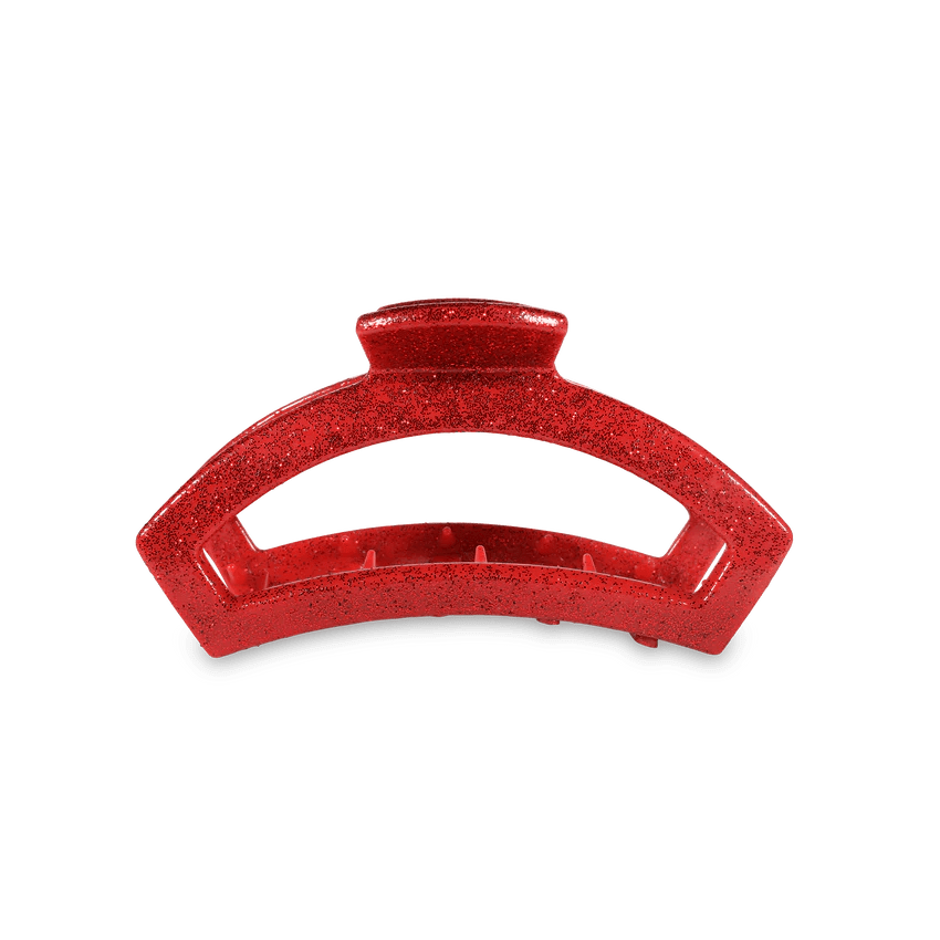 TELETIES - Open Medium Hair Clip - Red Glitter