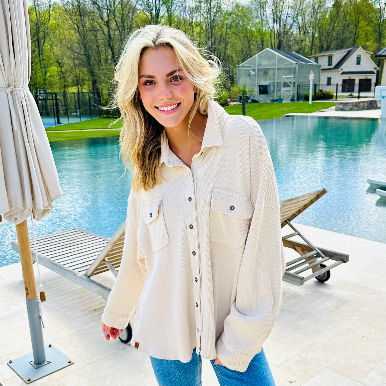 Simply Southern - Waffle Knit Shacket - Parch