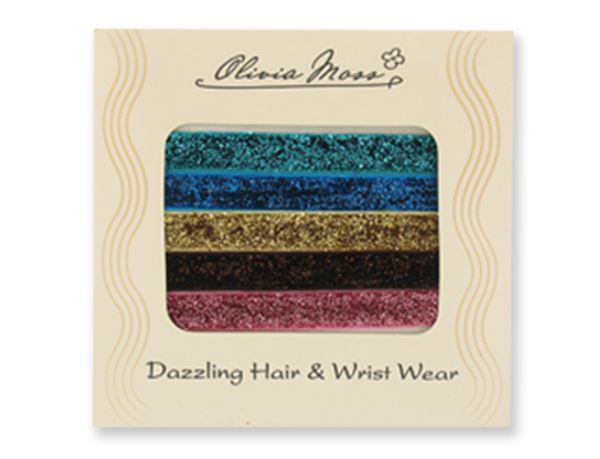 Pack of 5 Dazzling Hair or Wrist Ties