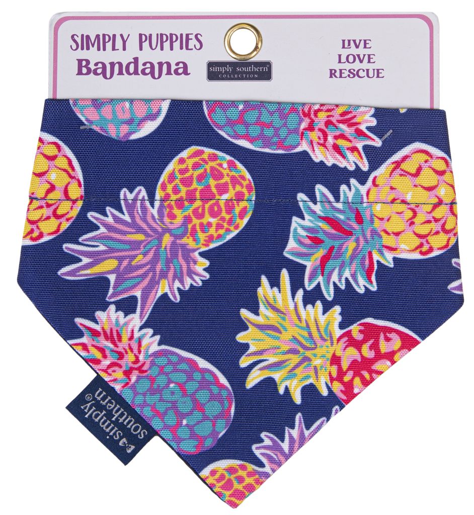 FINAL SALE - Simply Southern - Simply Puppies Bandana - Pineapple
