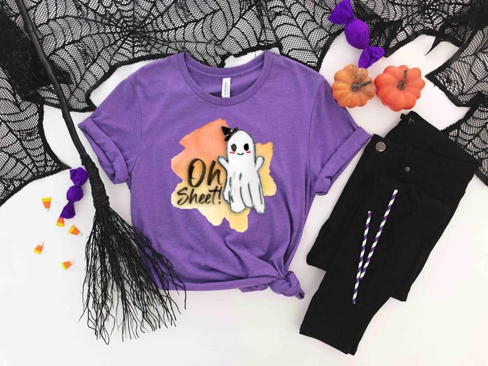 PREORDER - O Sheet Ghost Funny Halloween SS Boutique Soft Tee