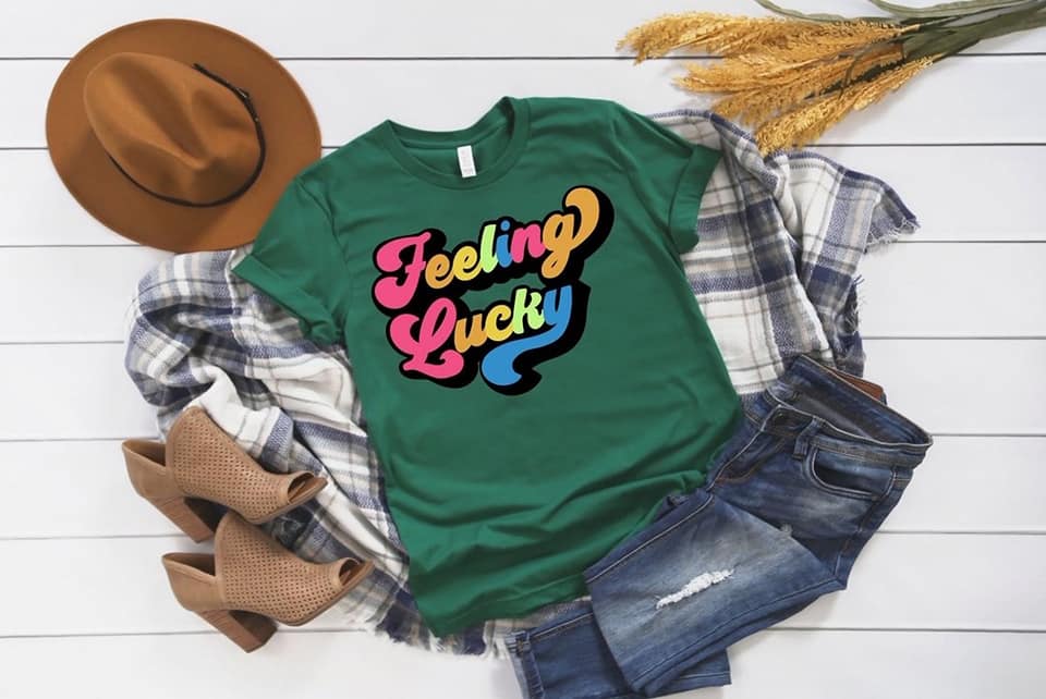 PREORDER - Retro Style Feeling Lucky St Patricks Day Boutique Soft Tee