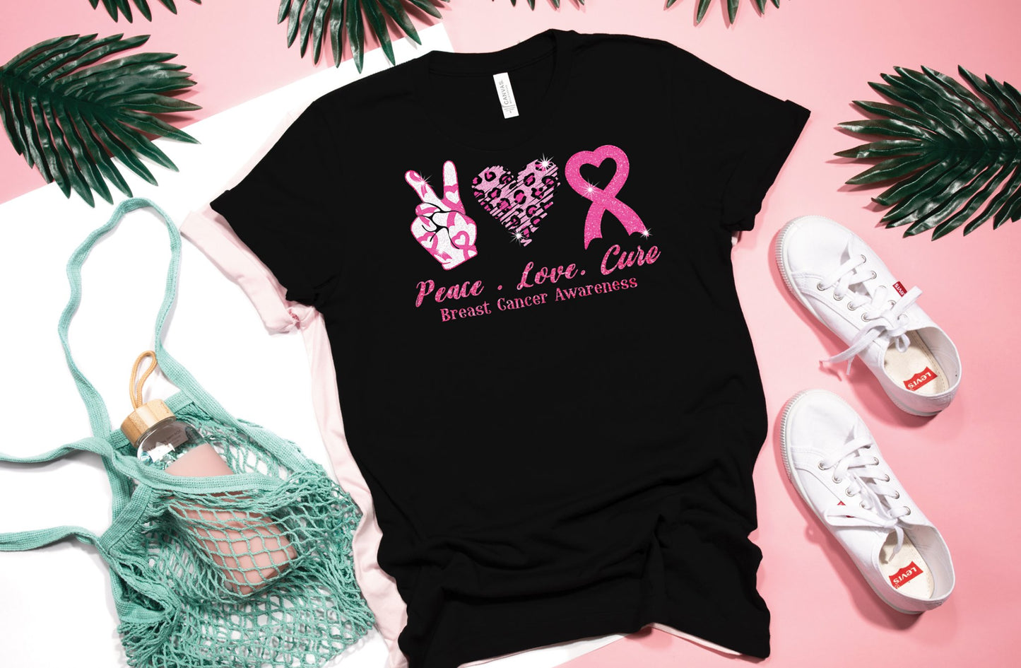 PREORDER - Peace Love Cure Breast Cancer Awareness Boutique Soft Tee