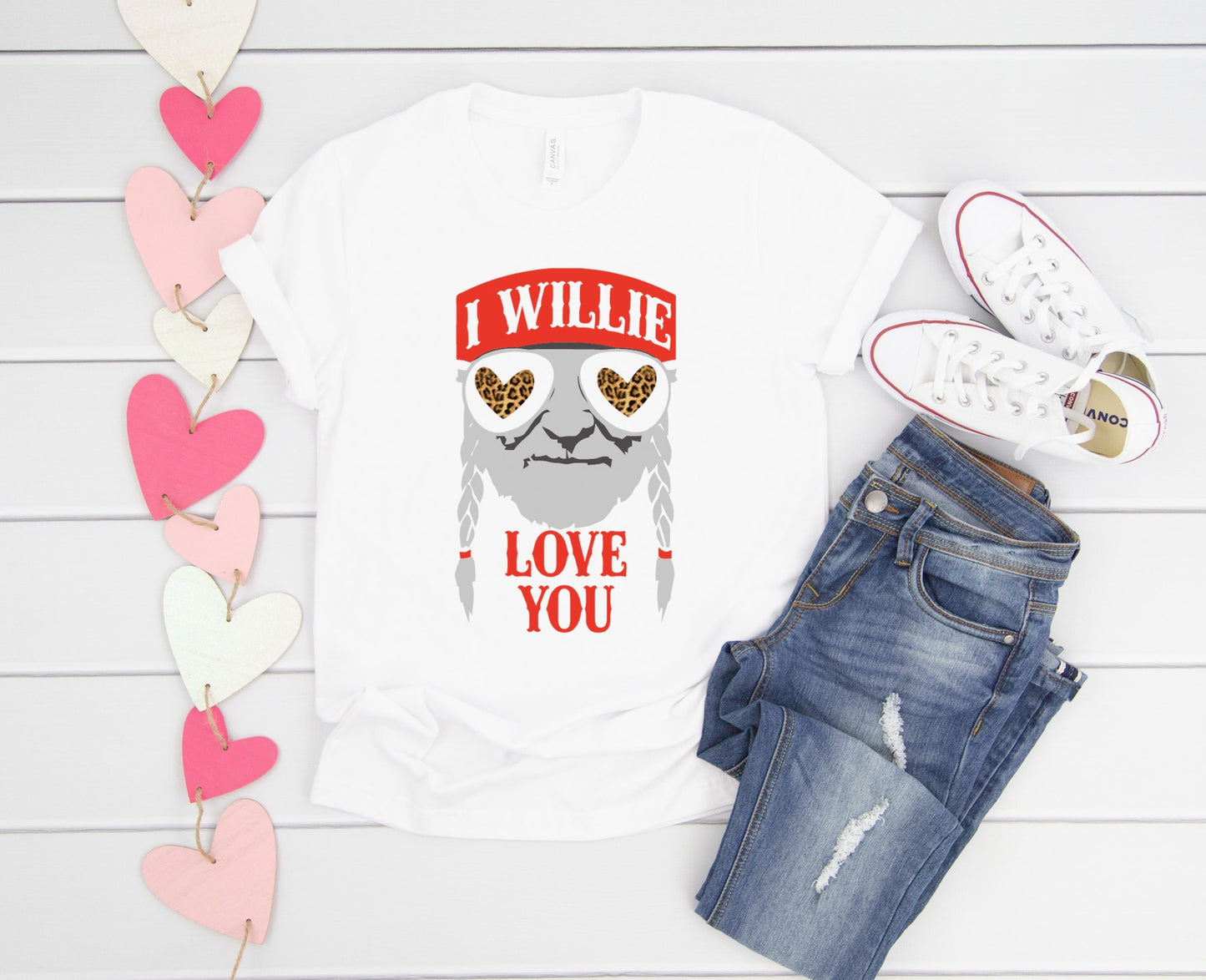 PREORDER - I Willie Love You Leopard Hearts Boutique Soft Tee