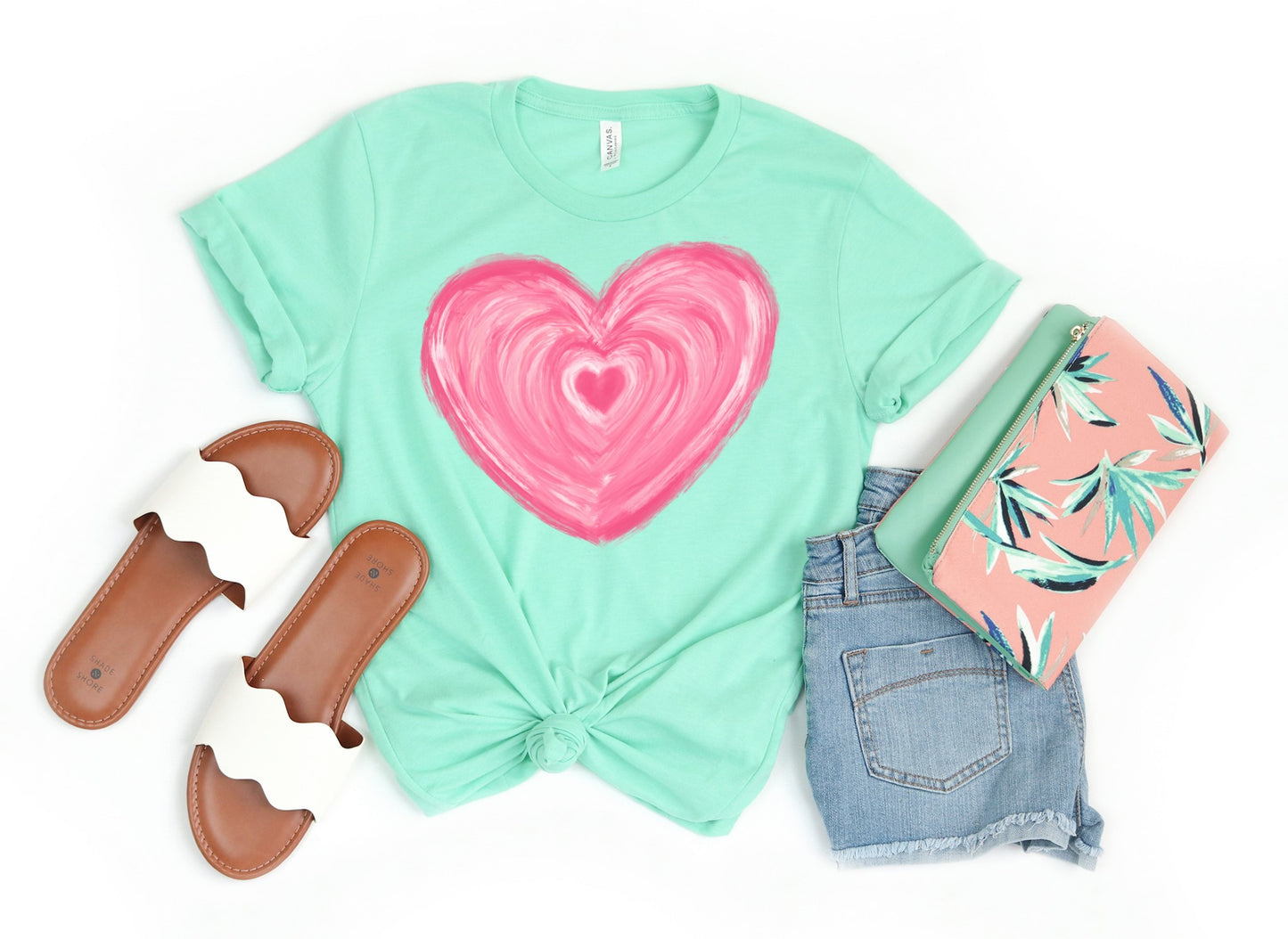 PREORDER - Watercolor Pink Heart Boutique Soft Tee