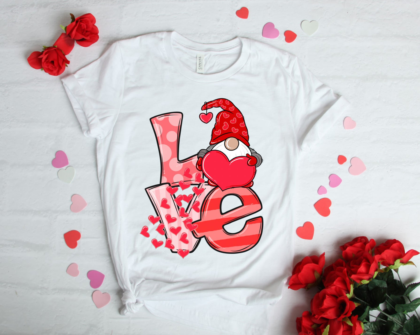 PREORDER - LOVE Gnome Hearts Valentine's Boutique Soft Tee