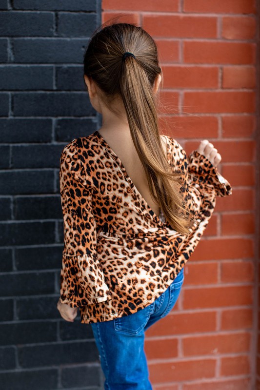 FINAL SALE - The Mila Bell Sleeve Top - Leopard - GIRLS