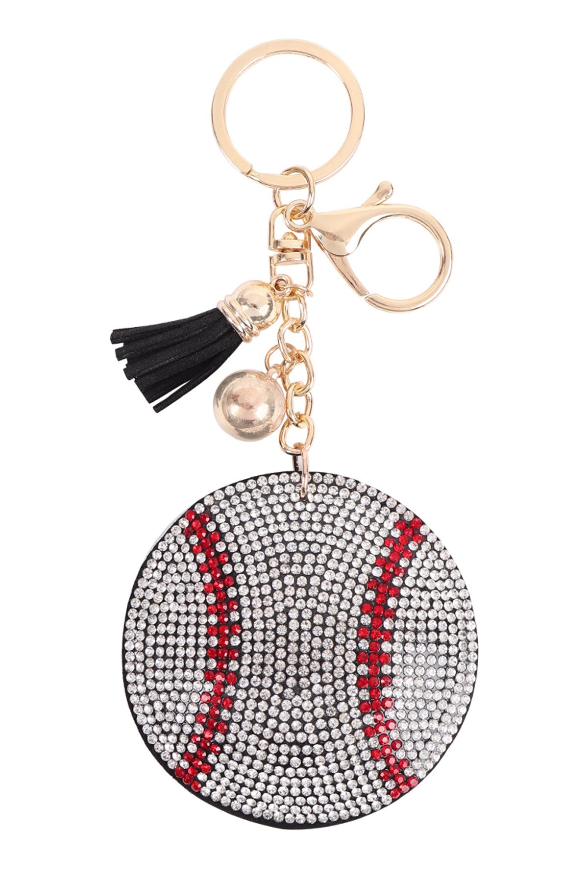 Baseball Crystal Puffy Keychain Purse Charm #2