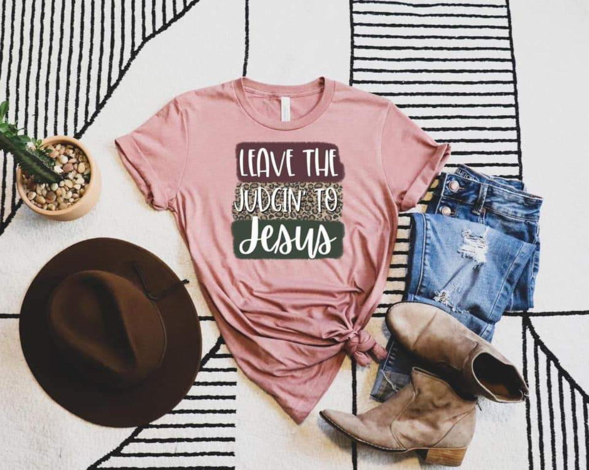 PREORDER - Leave The Judging To Jesus Leopard SS Boutique Soft Tee