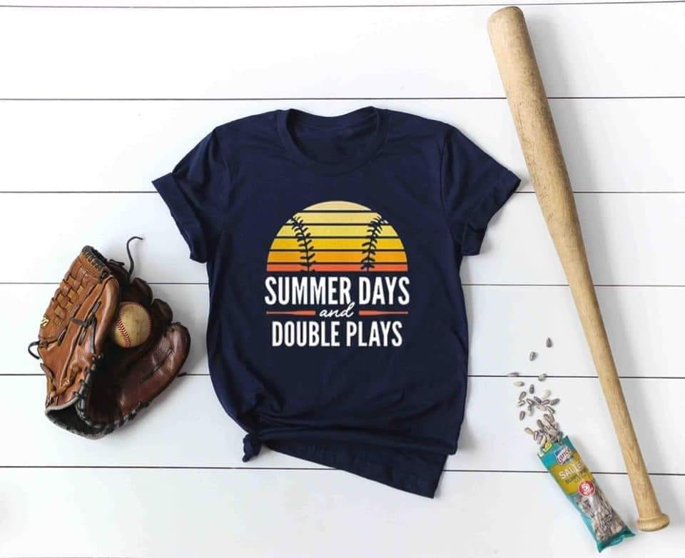 PREORDER - Baseball Summer Days & Double Plays Soft Boutique Tee