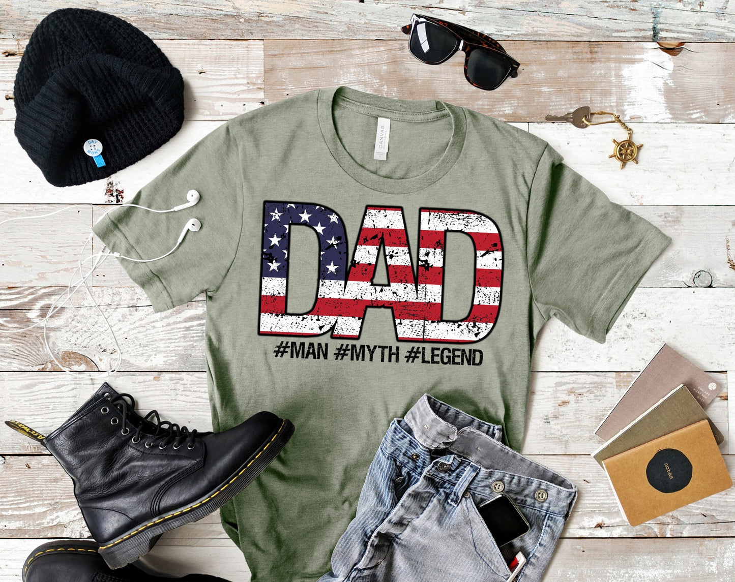 PREORDER - USA Flag Dad Man Myth Legend Soft Tee
