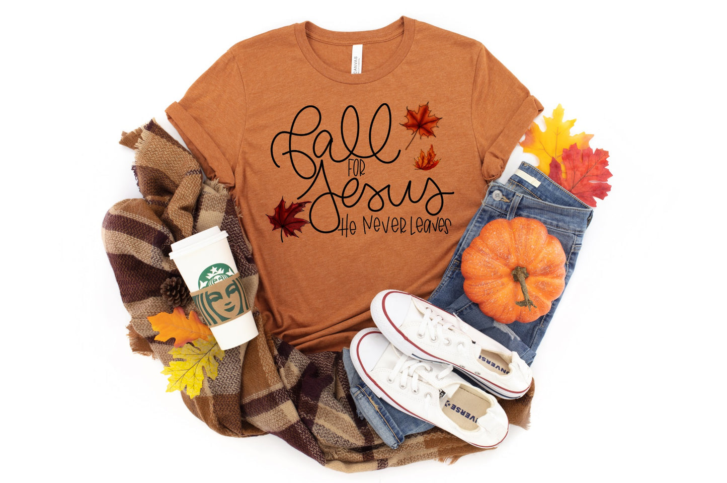 PREORDER - Fall For Jesus Heather Rust Soft Boutique Tee