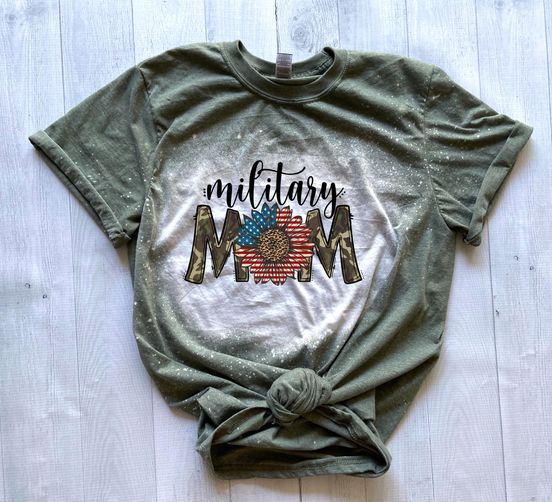 PREORDER - Military Mom Bleached Soft Boutique Tee