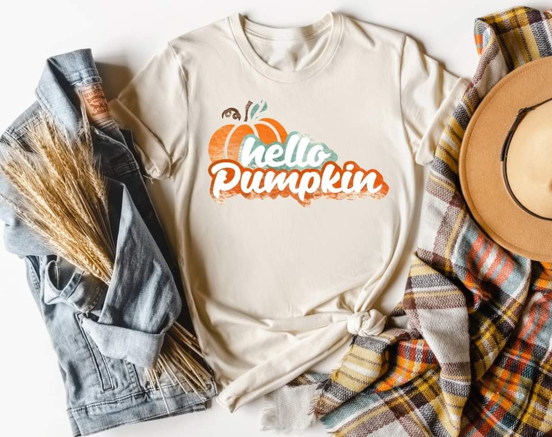 PREORDER - Vintage Look Hello Pumpkin Soft Boutique Tee