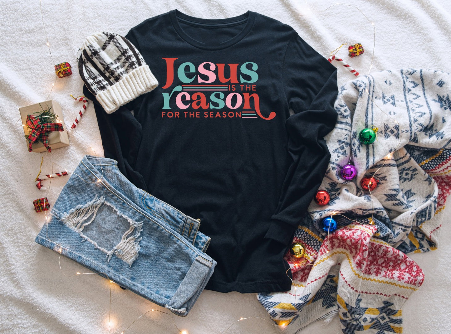 PREORDER - Jesus Is The Reason For The Season Soft Boutique LS Tee