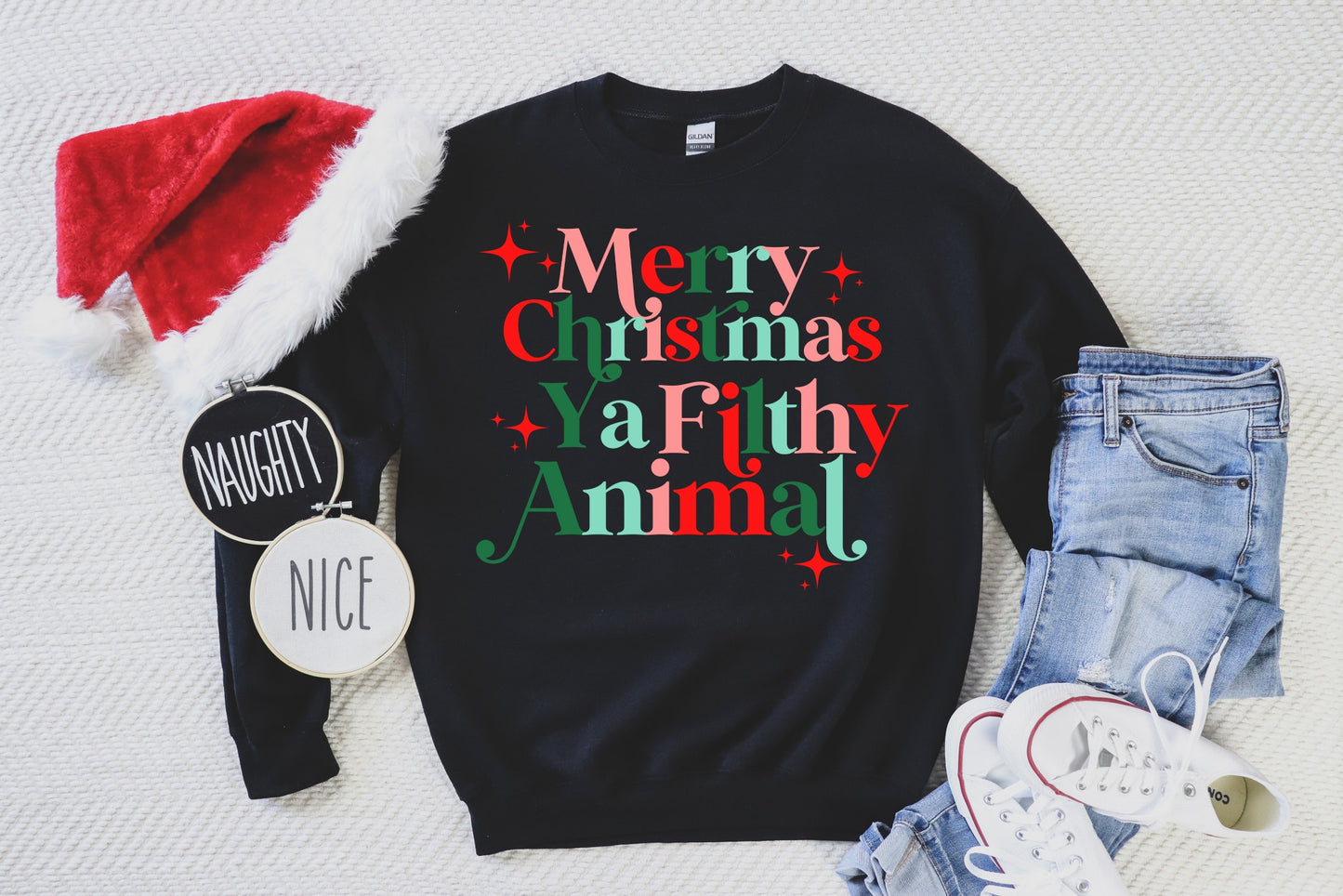 PREORDER - Merry Christmas Ya Filthy Animal Sweatshirt