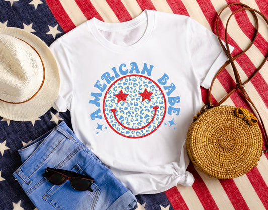 American Babe Smiley SS Graphic Tee