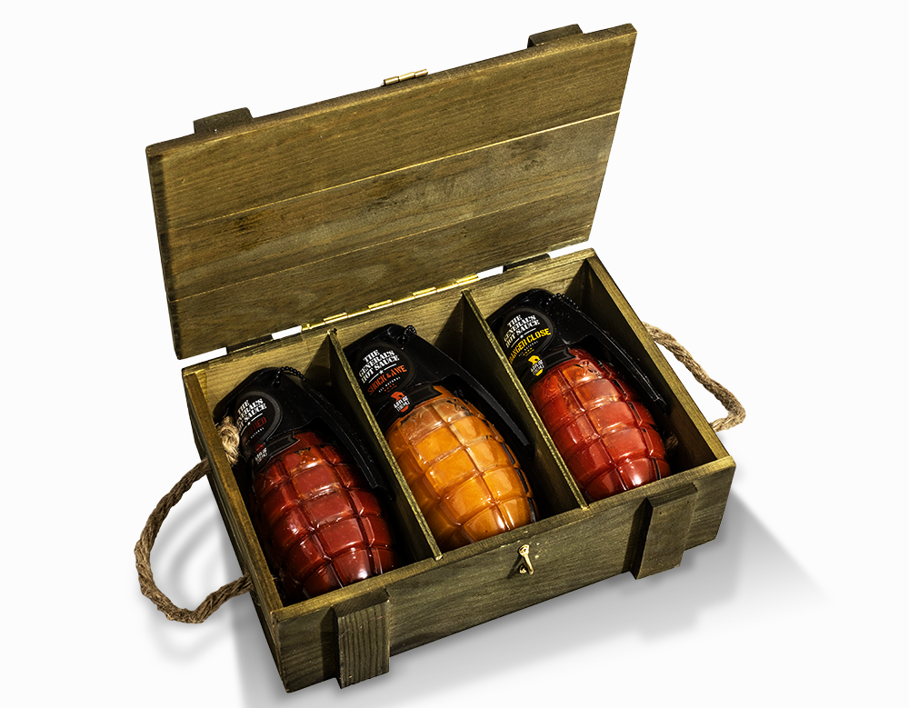 The General's Hot Sauce - 3-Star Ammo Crate Gift Box