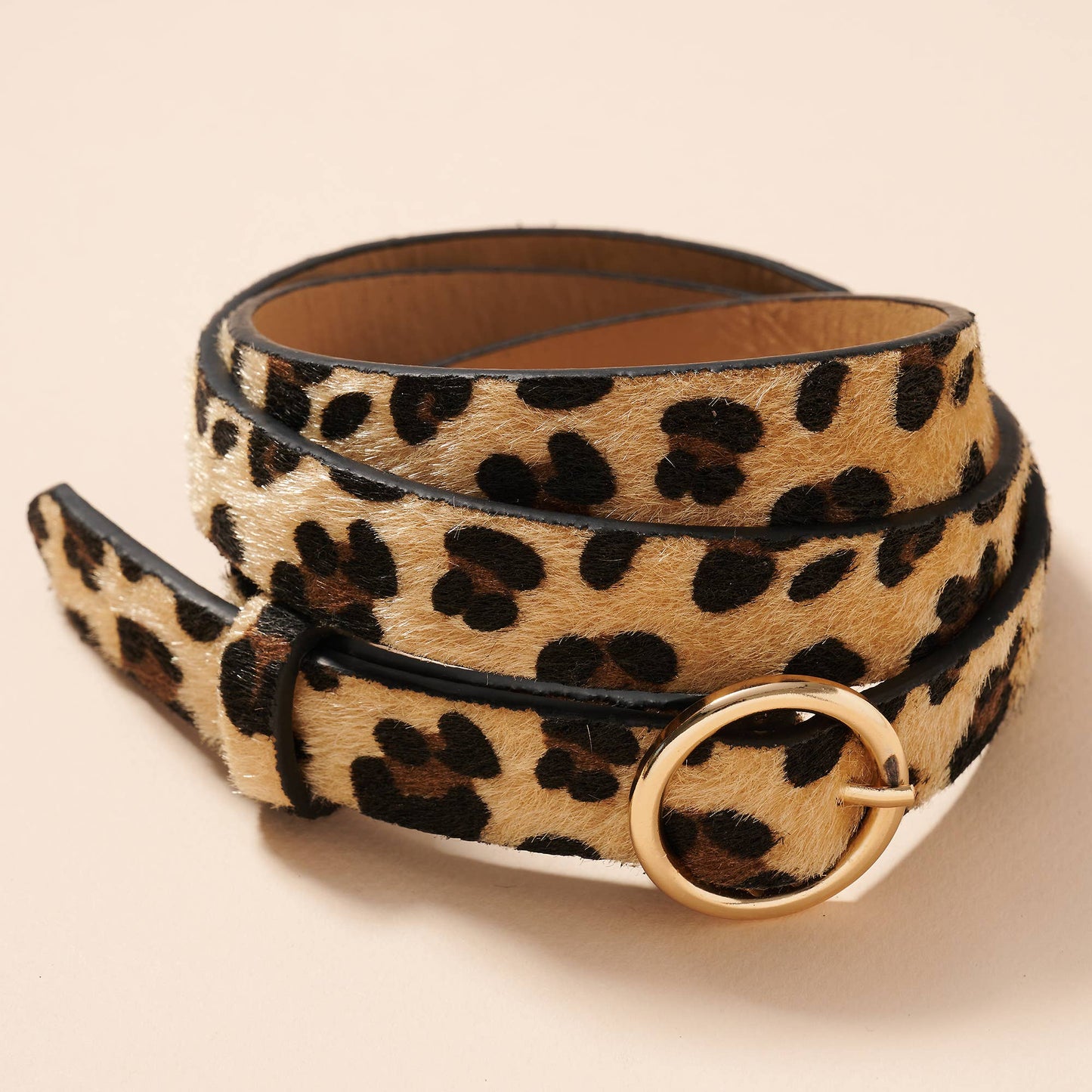 Leopard Single Ring Buckle Fashion Belt