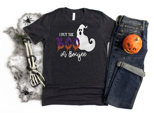 PREORDER - Boo In Boujee Ghost Halloween SS Boutique Soft Tee