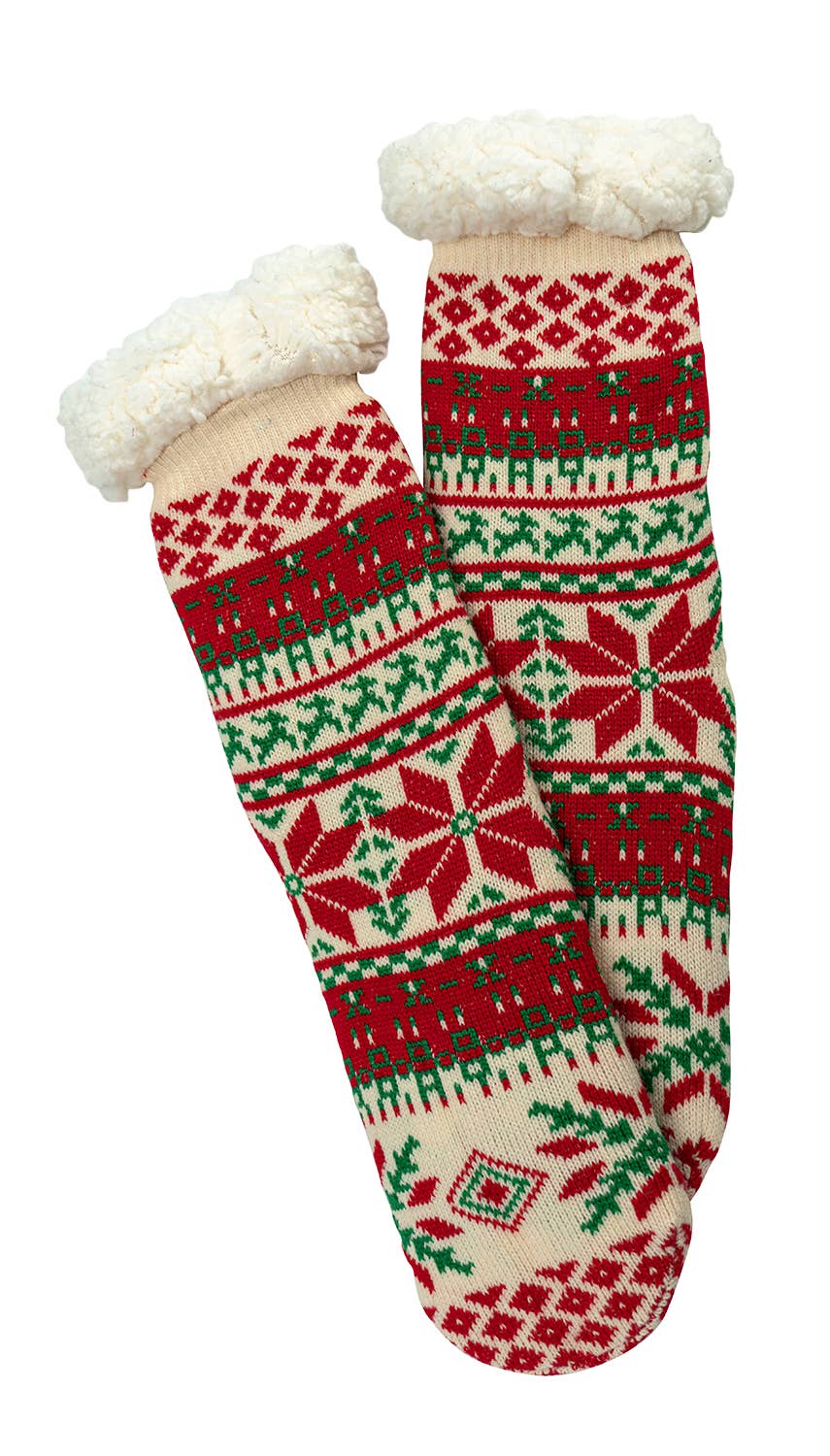 Two Left Feet Holiday Sherpa Socks - Asst.