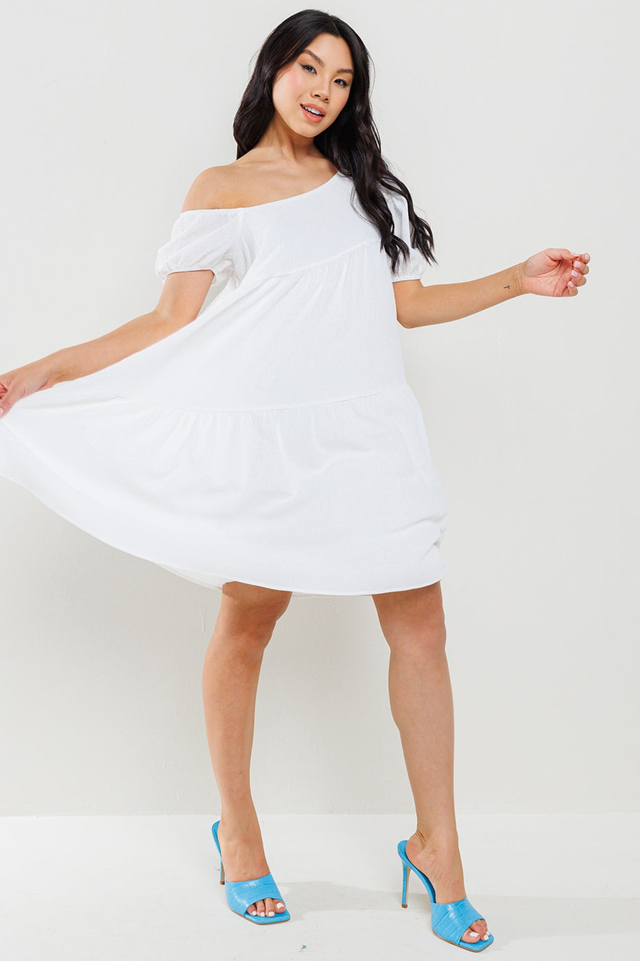 The Sassy & Sweet Off The Shoulder Dress - White