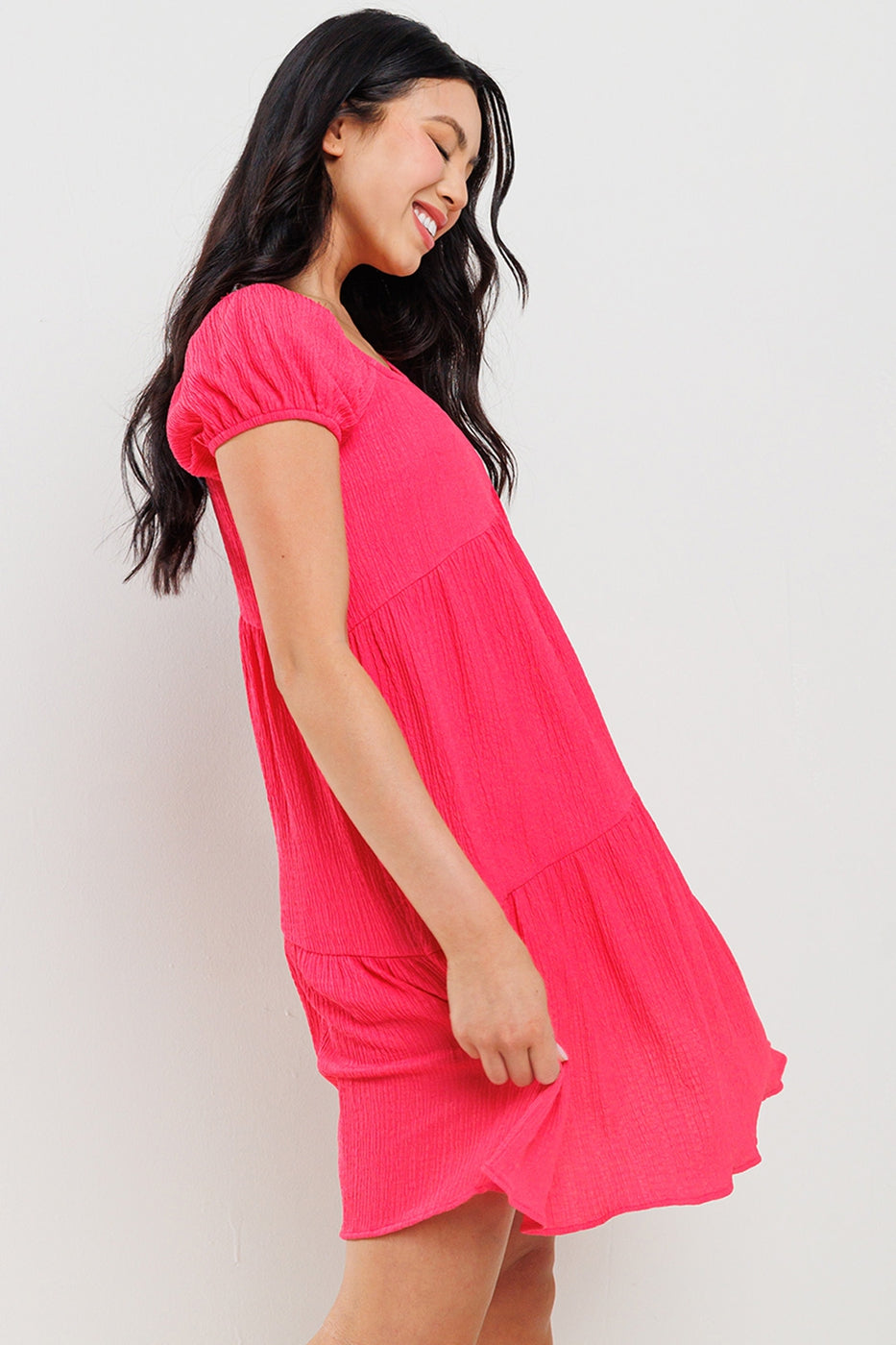 The Sassy & Sweet Off The Shoulder Dress - Pink