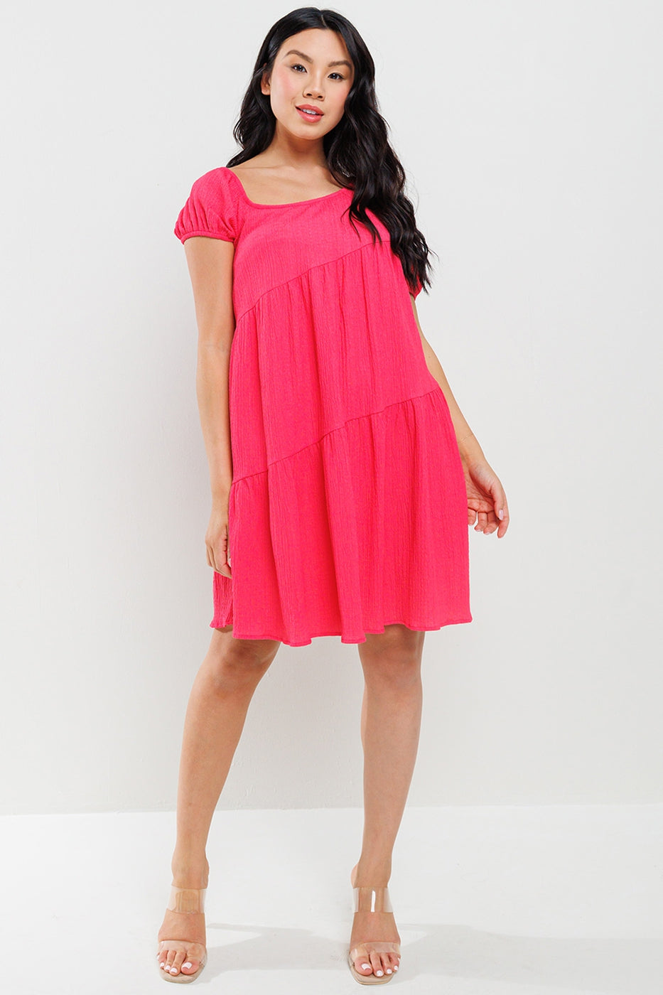 The Sassy & Sweet Off The Shoulder Dress - Pink