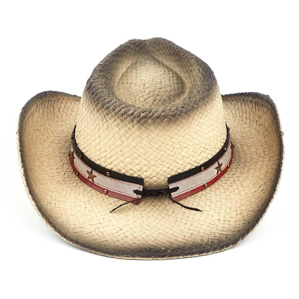 Austin C.C Straw Black Stained Straw Cowboy Hat