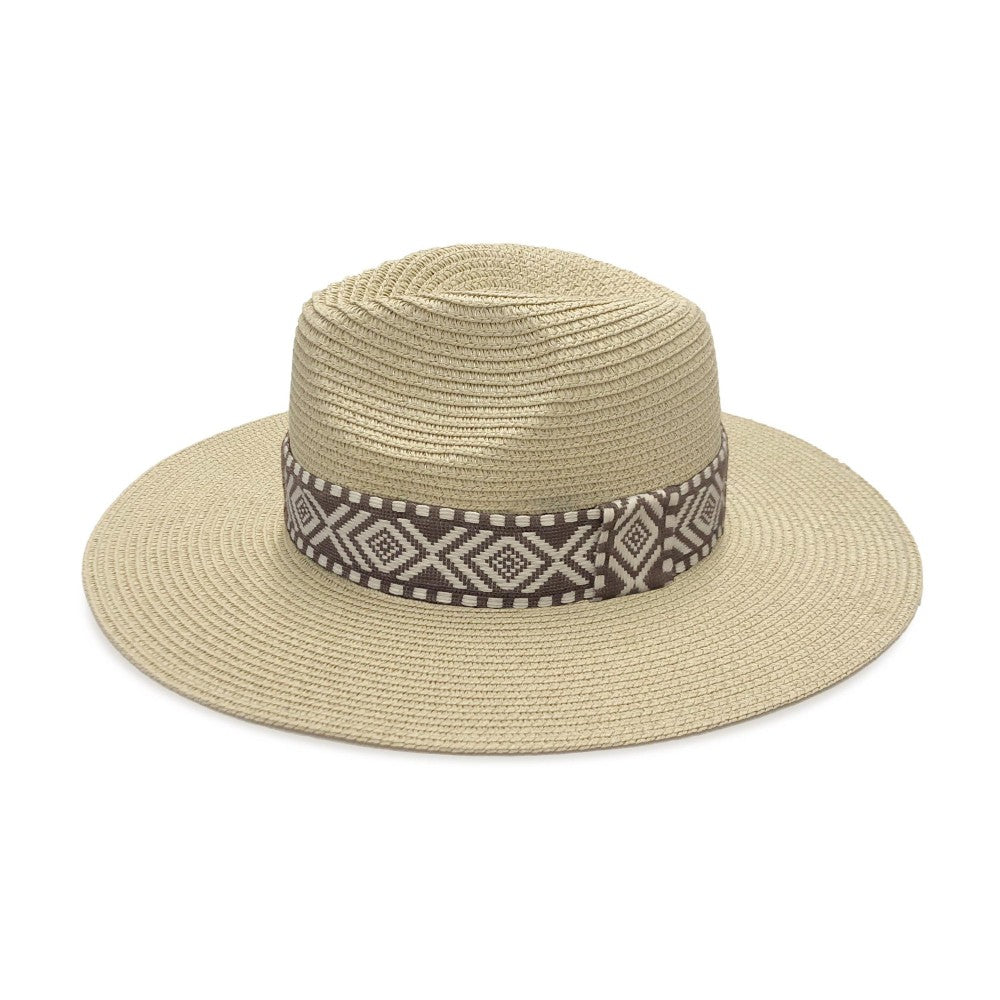 The Jess Straw Panama Hat - Beige