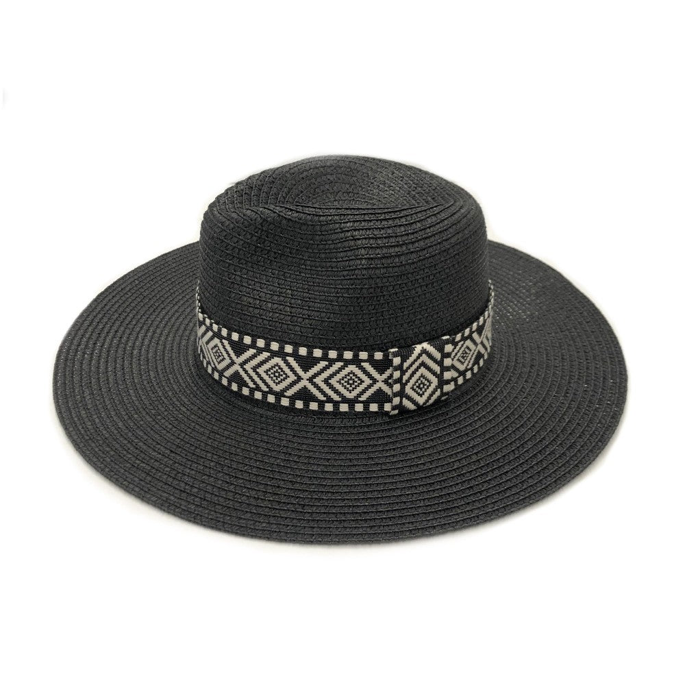 The Jess Straw Panama Hat - Black