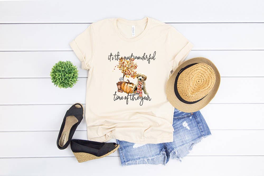 PREORDER - Most Wonderful Fall Blue Golden Doodle Boutique Soft Tee
