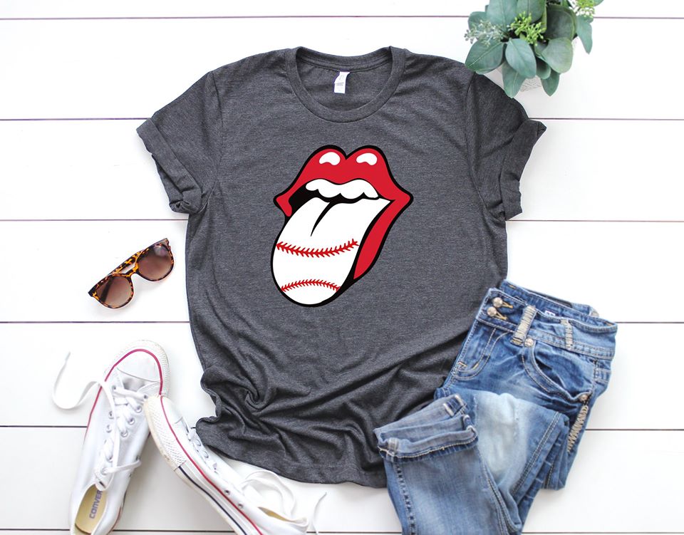 Baseball Tongue & Lip Short Sleeve Tee - Custom Printed Preorder Tees