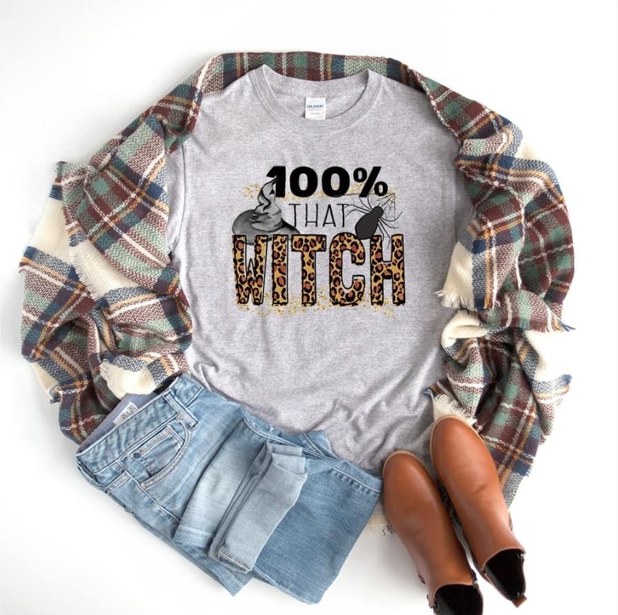 PREORDER - Leopard 100% That Witch SS Boutique Soft Tee