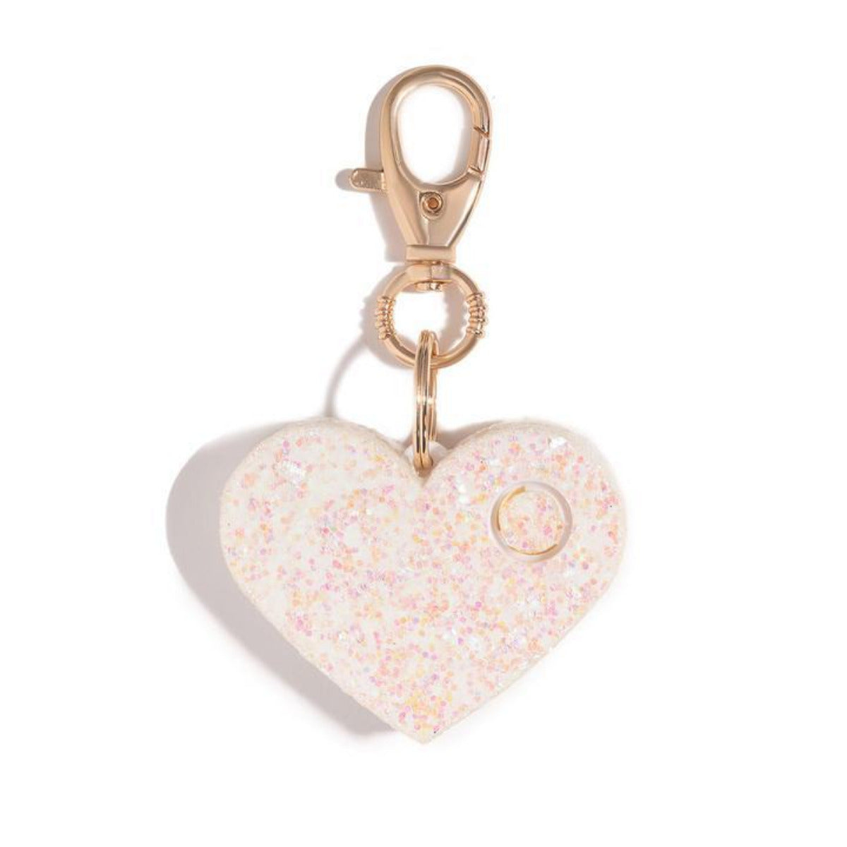 Blingsting Ahh!-larm Personal Safety Alarm Heart Keychain - Pearl Glitter