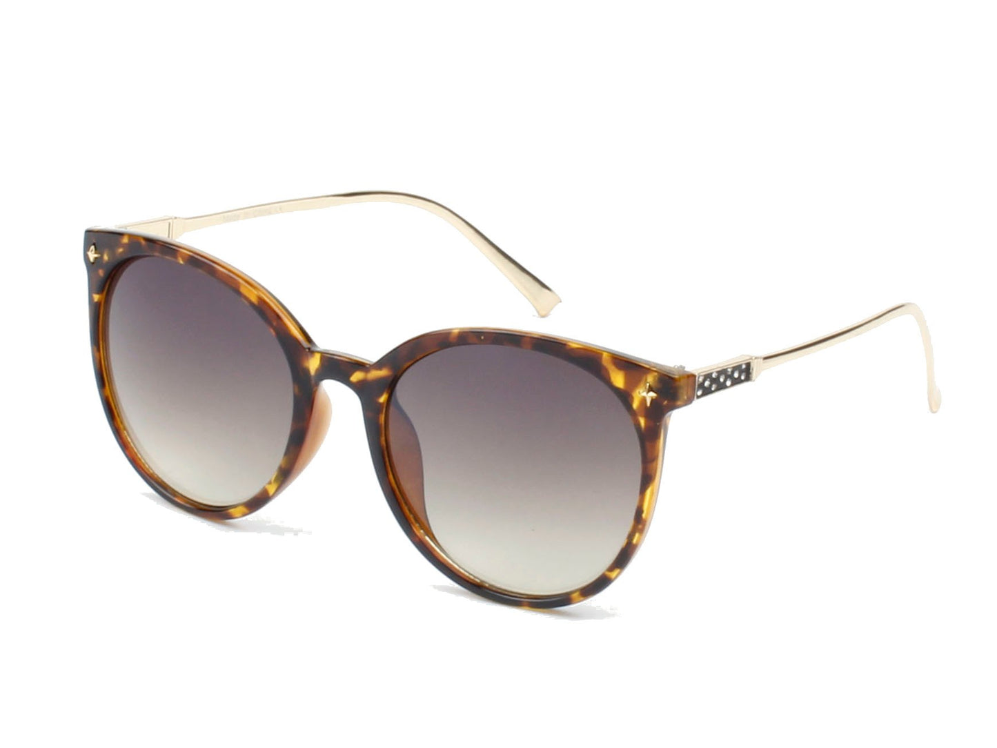 Deluxe Oversized Round Horned Rimmed Polarized Fashion Sunglasses - 45