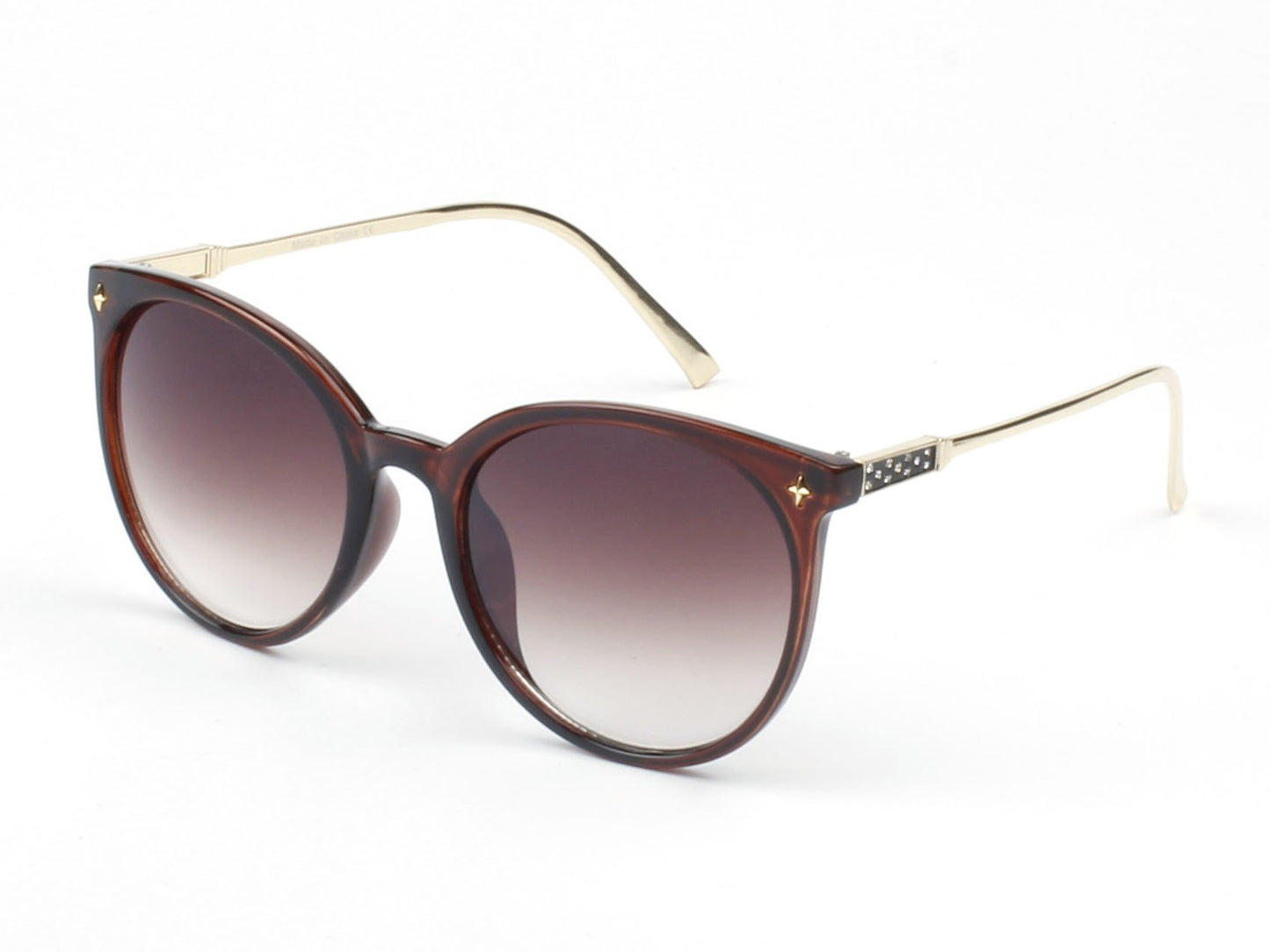 Deluxe Oversized Round Horned Rimmed Polarized Fashion Sunglasses - 45