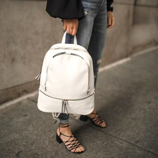 The Blake Vegan Leather Triple Zip Pocket Backpack - Seafoam - Monogrammable