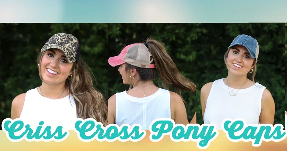 CC Distressed Criss Cross Ponytail PonyCap (Asst. Colors) - The Hottest Cap Of The Season