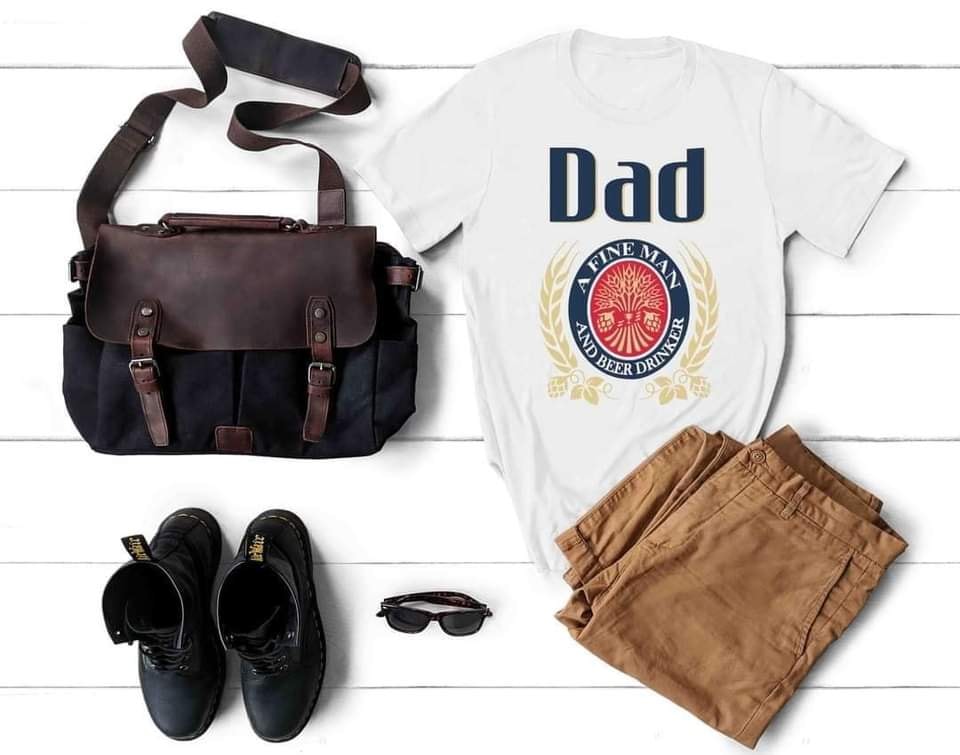 PREORDER Dad A Fine Man & Beer Drinker SS Graphic Tee - ASH